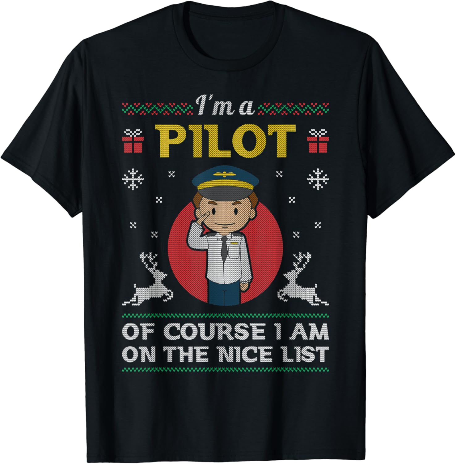 Flugzeug Flug Fliegen Flieger Pilot Ugly Christmas Sweater TShirt